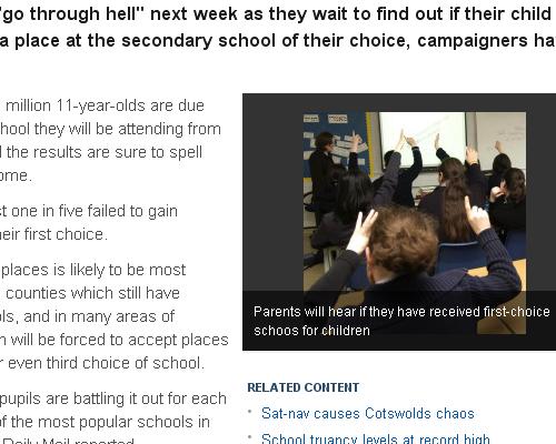 "Parents will hear if they have received first-choice schoos [sic] for children"