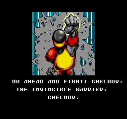 Go and fight! Chelnov, the invincible warrier, Chelnov.