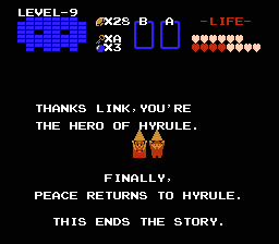 FINALLY, PEACE RETURNS TO HYRULE. THIS ENDS THE STORY.
